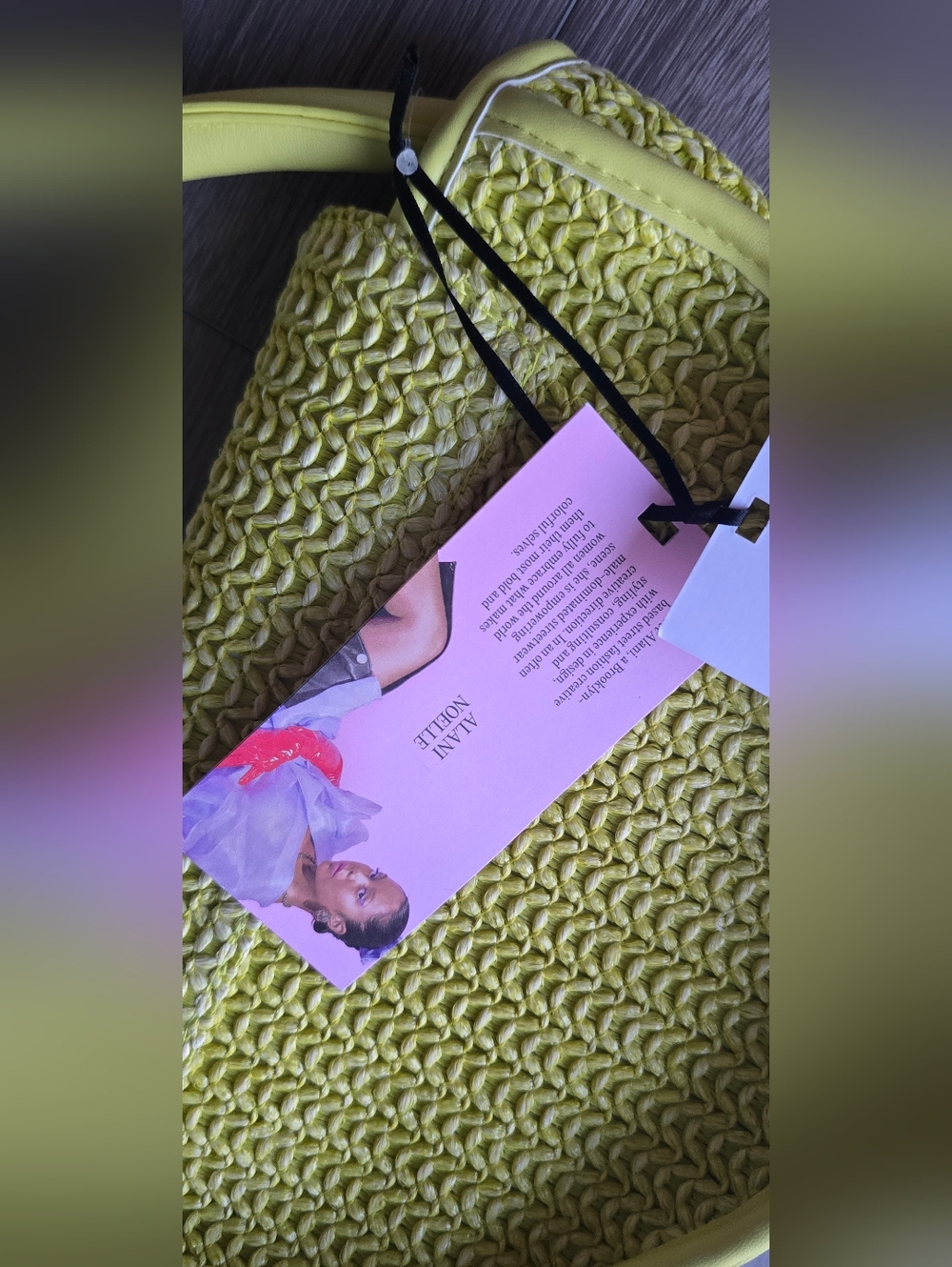 Future Collective Lime Green Woven Top Handle Bag NWT Statement Purse - Picture 7 of 9